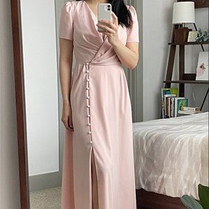 Asos Button Through Maxi Tea Dress with Sleeves